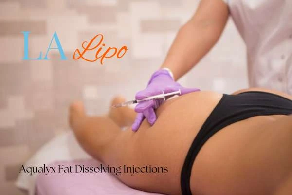 Woman having fat dissolving injections Broxburn on thighs